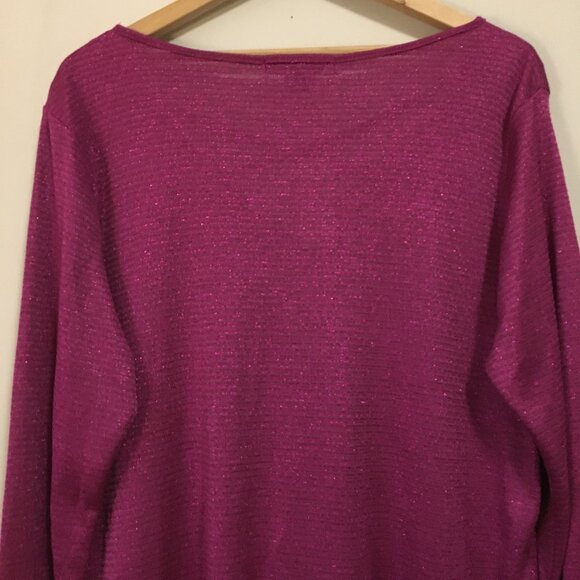 NWT Love & Legend Sparkly Cross Collar Dark Pink Fashion Top - Picture 6 of 15